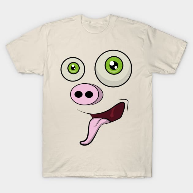 Pig in Face T-Shirt by Damian